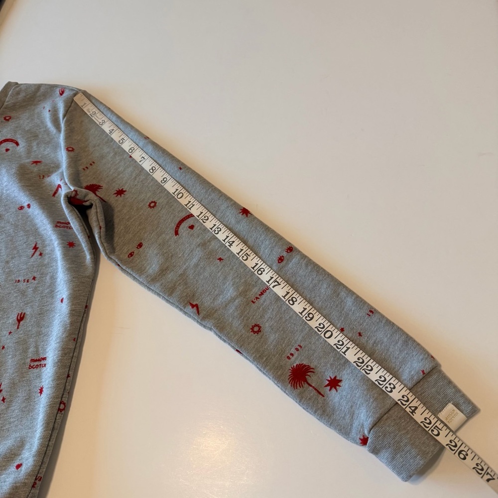 Scotch & Soda Maison Scotch Midnight Safari grey Sweatshirt, red print, szL, NWT - Picture 5 of 14